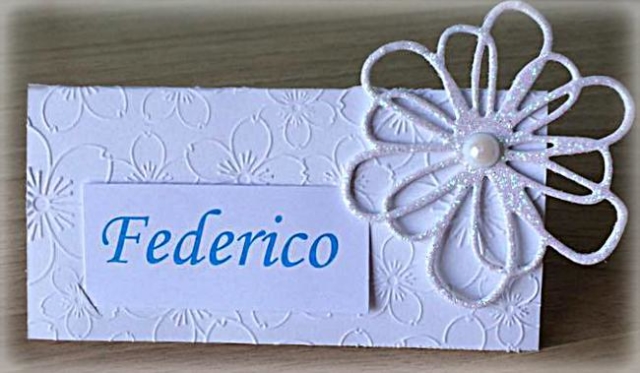 Segnaposto Matrimonio decorato con Fiore